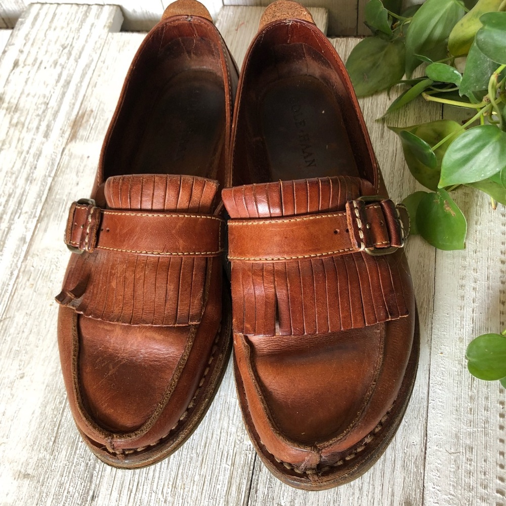 Cole Haan • Leather Fringe Loafers - Picture 2 of 6